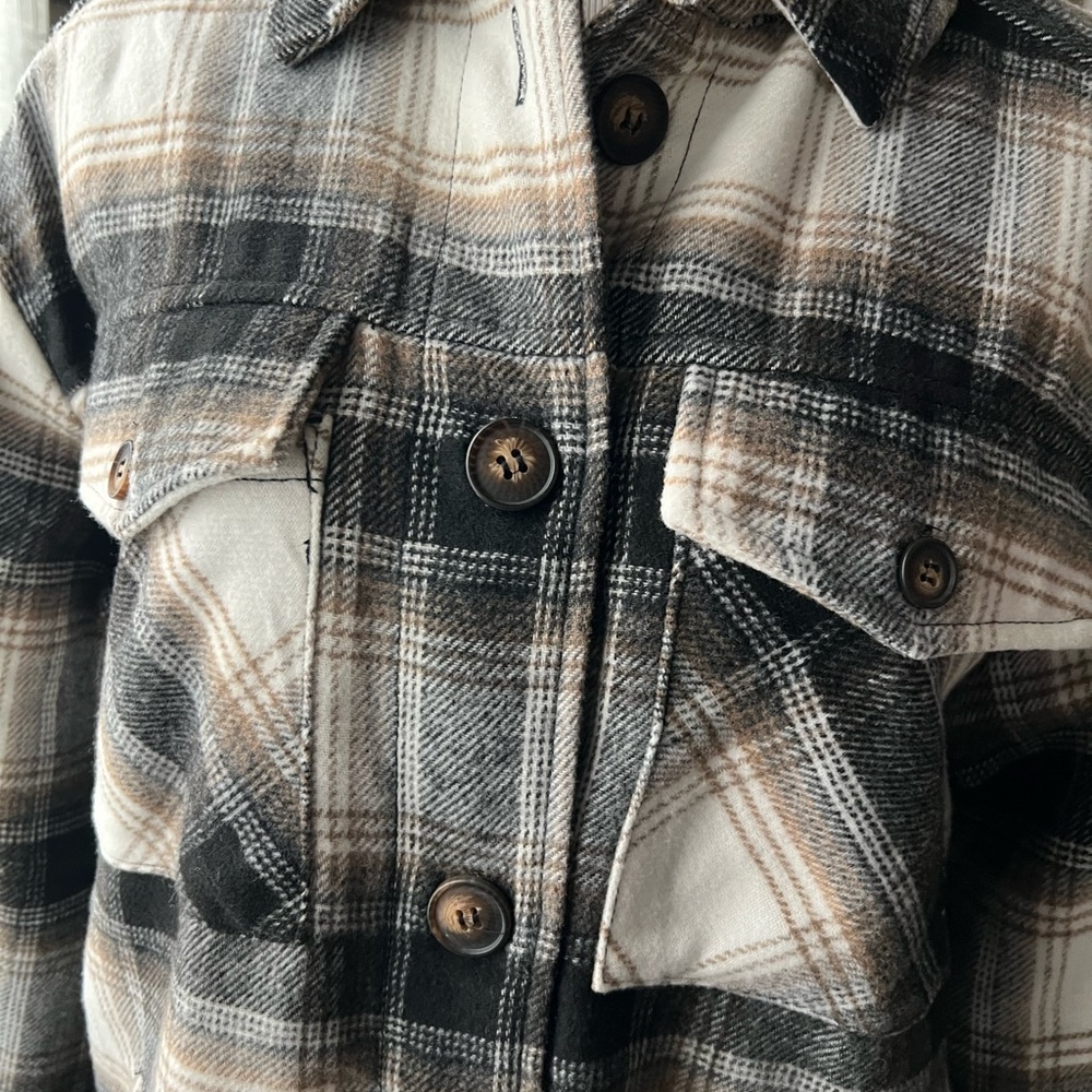 Plaid Button-Up Jacket - Picture 3 of 4